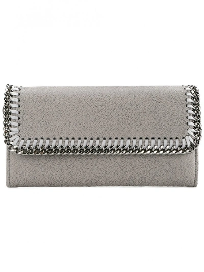 Shop Stella Mccartney Falabella Continental Wallet In Grey