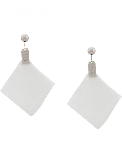 Shop Jacquemus Les Mouchoirs Earrings In White