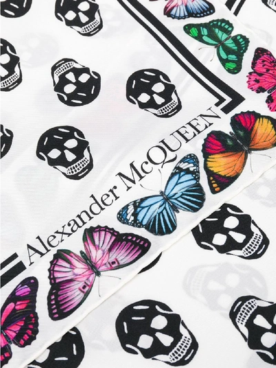 Shop Alexander Mcqueen Butterfly Scarf In White