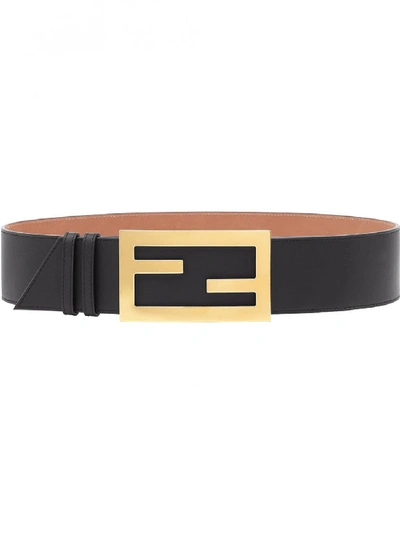 Shop Fendi Leather Belts In Black