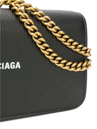 Shop Balenciaga Leather Wallet On Chain