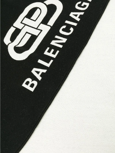 Shop Balenciaga Bb Logo Scarf In Black