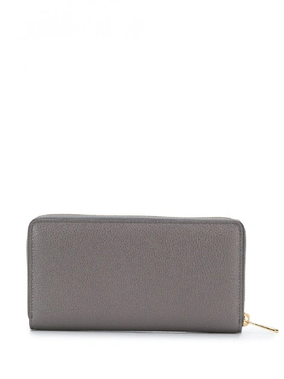 Shop Gucci Zumi Leather Wallet In Grey