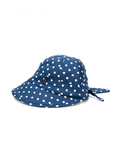 Shop Maison Michel Min Silk Visor Hat In Blue