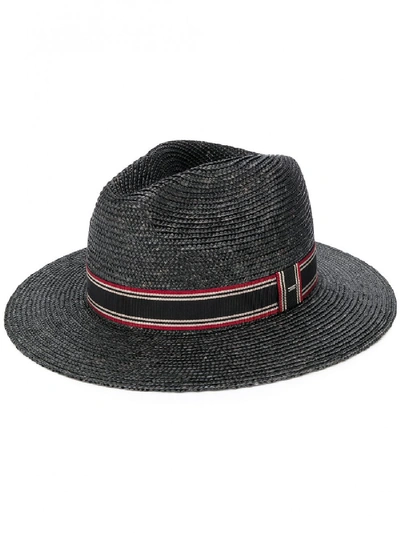 Shop Saint Laurent Keith Straw Hat In Black