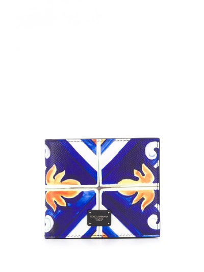 Shop Dolce & Gabbana Wallet With Stamp In Blue