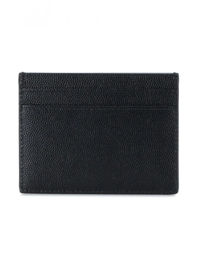 Shop Saint Laurent Leather Credit Card Holder