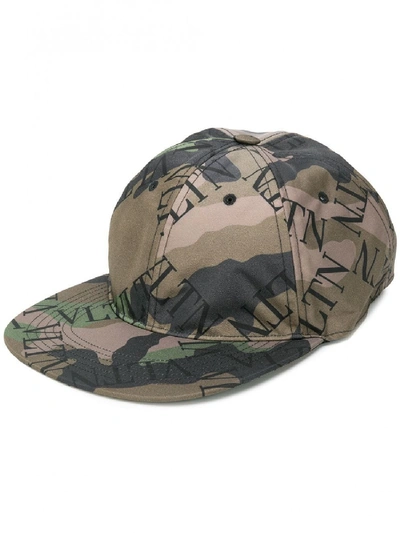 Shop Valentino All Over Logo Print Cap