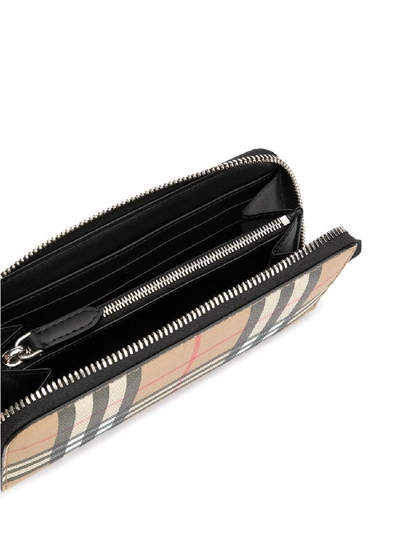 Shop Burberry Wallet With Zip And Check In Black