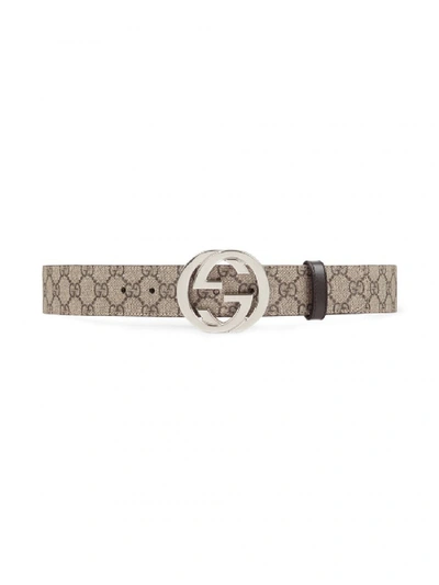 Shop Gucci Gg Supreme Belt With Gg Buckle