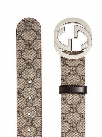 Shop Gucci Gg Supreme Belt With Gg Buckle