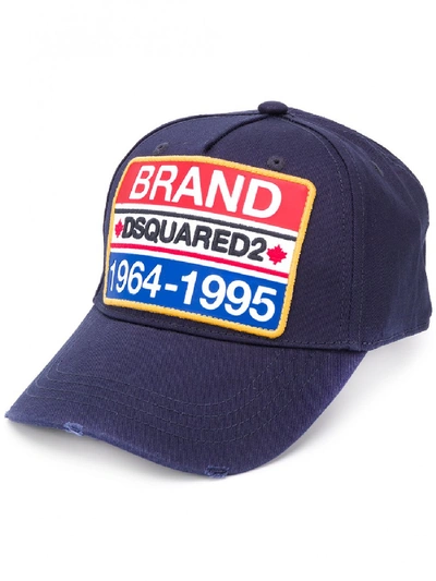 Shop Dsquared2 Hat With Patch In Blue