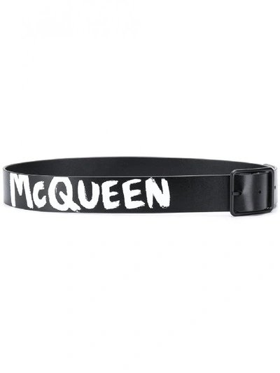 Shop Alexander Mcqueen Reversible Belt In Black