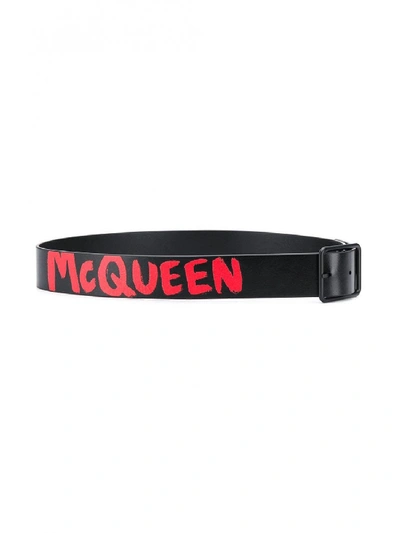 Shop Alexander Mcqueen Reversible Belt In Black