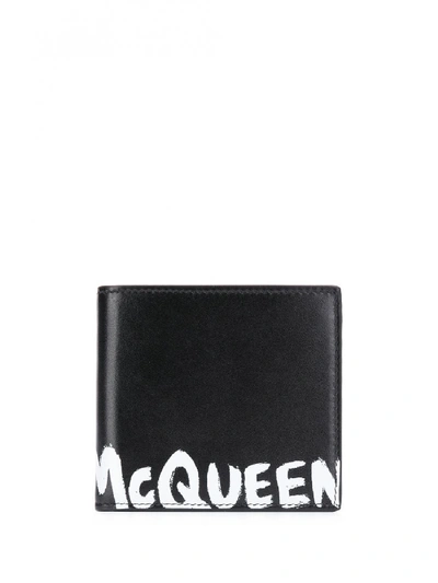 Shop Alexander Mcqueen Logo Leather Wallet In Black