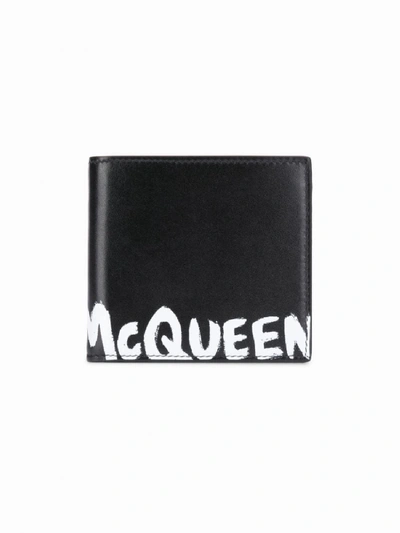 Shop Alexander Mcqueen Logo Leather Wallet In Black