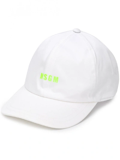 Shop Msgm Logo Baseball Cap In White