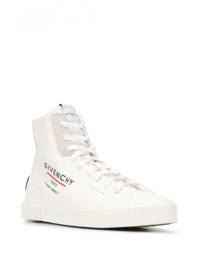 Shop Givenchy Leather High Sneakers In White