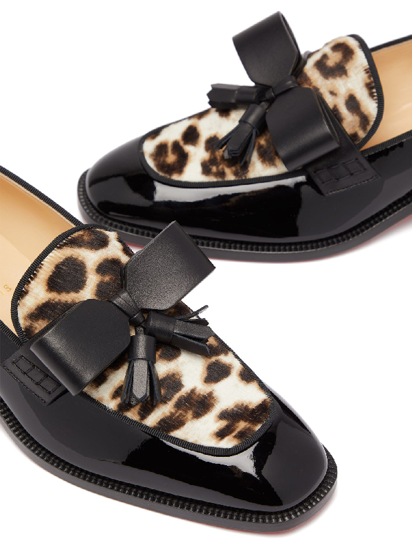 louboutin leopard loafers