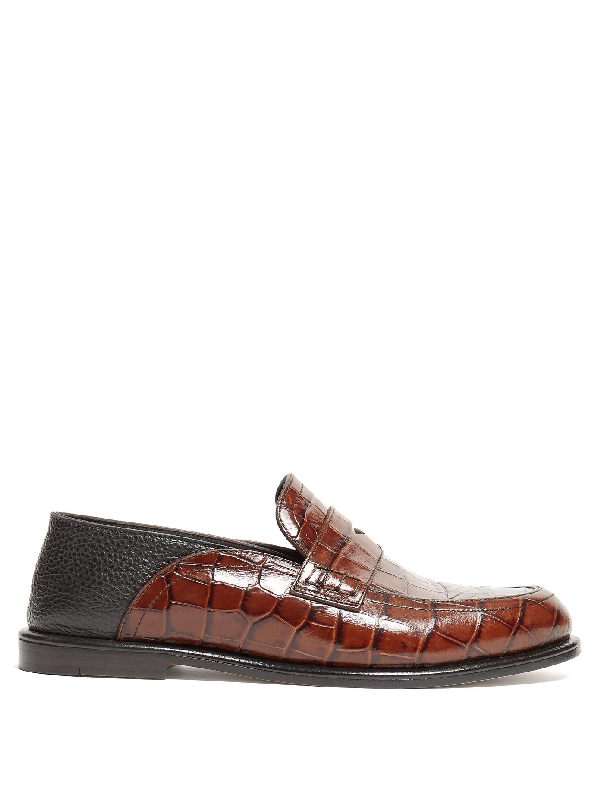 croc leather loafers