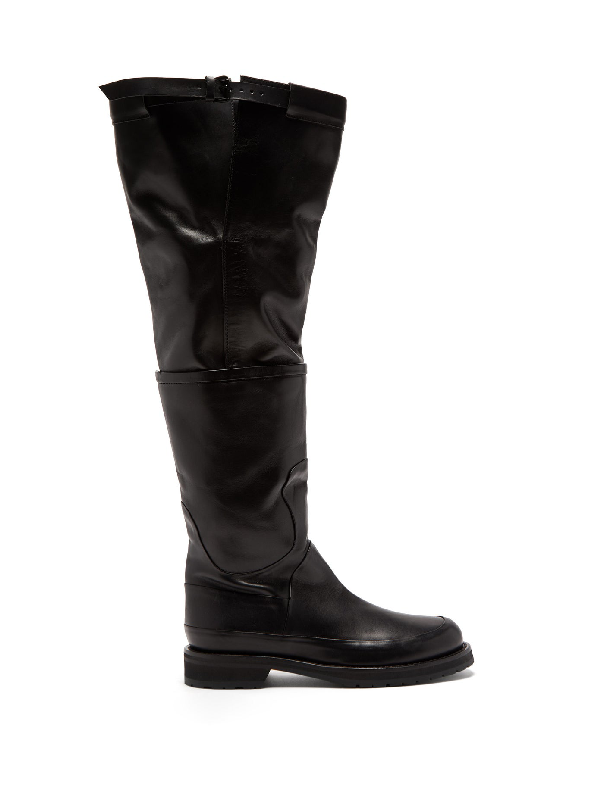 ann demeulemeester over the knee boots