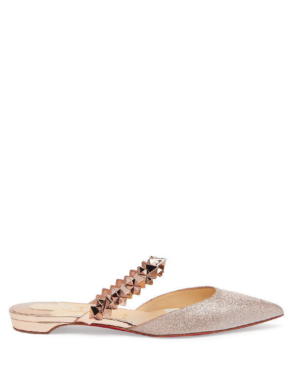 rose gold spiked loafers