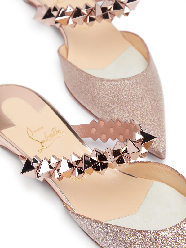 rose gold spiked loafers