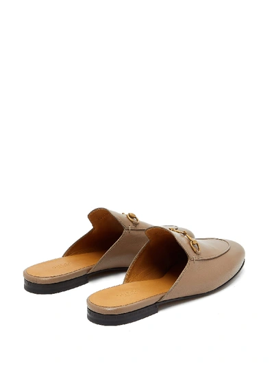 Shop Gucci Princetown Leather Backless Loafers In Tan