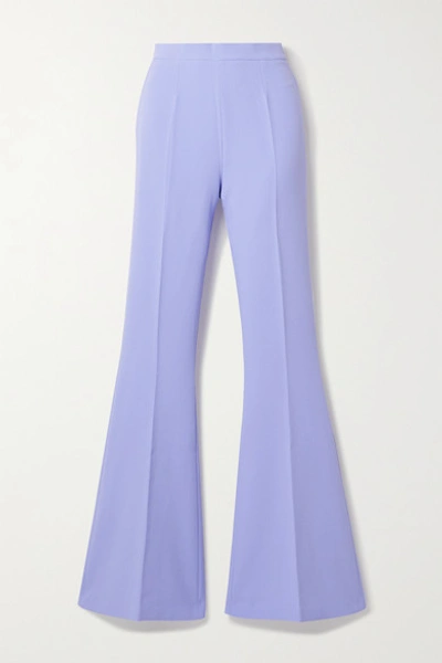 Shop Safiyaa Halluana Stretch-crepe Flared Pants In Lavender