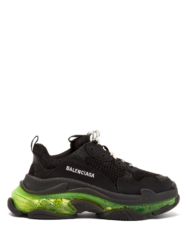 balenciaga black triple s leather sneakers