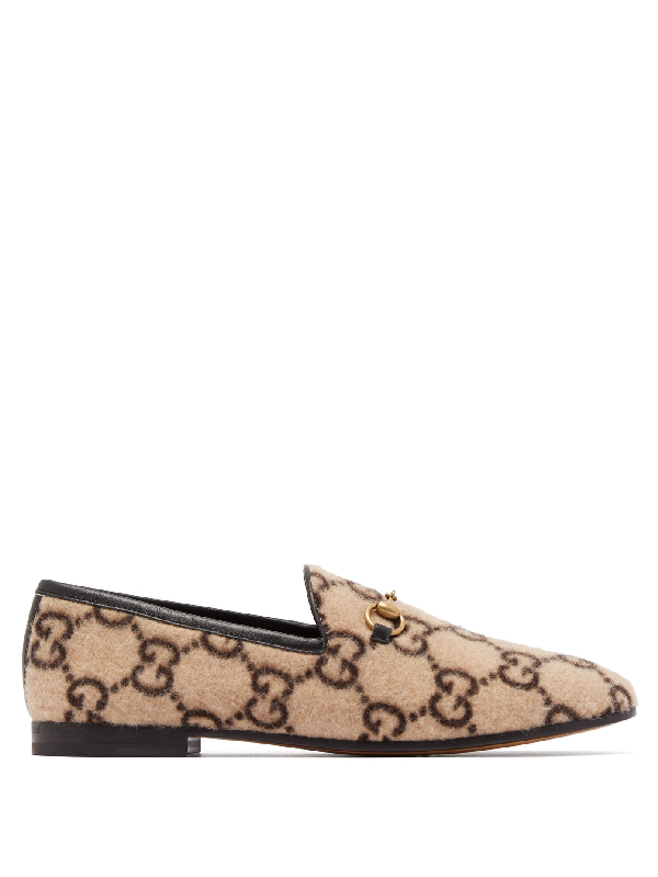 Gucci Jordaan Gg-print Felt Loafers In 