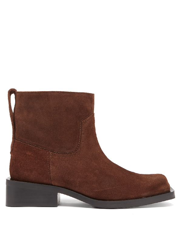 square toe suede boots