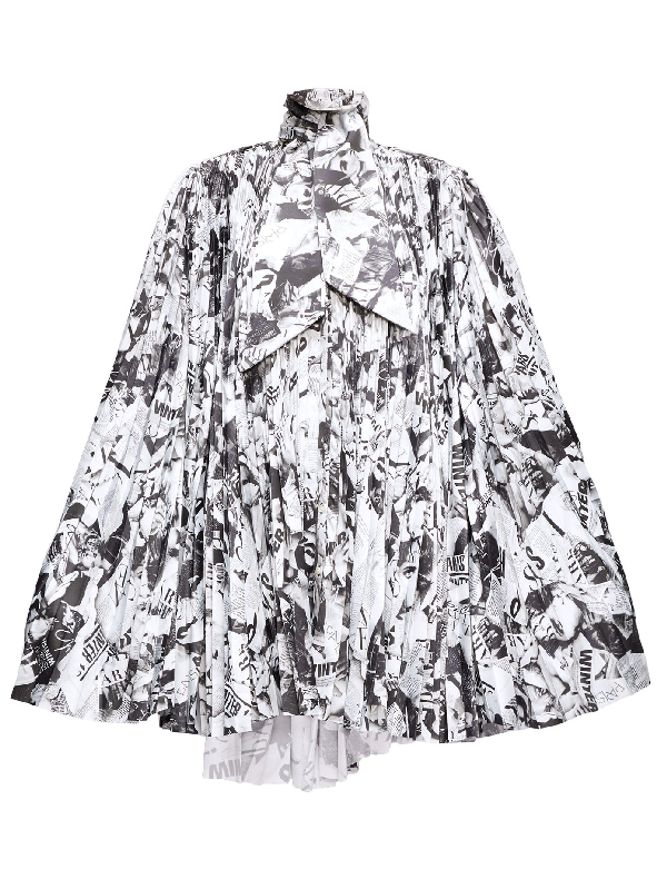 balenciaga black and white dress