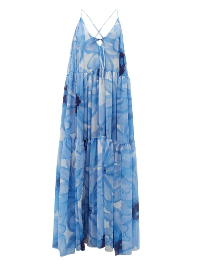 Jacquemus Mistral Tiered Floral-print Georgette Maxi Dress In Blue |  ModeSens