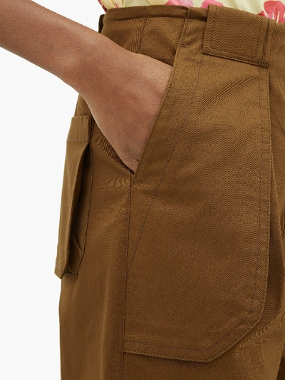 Jose Wide-leg Cotton-blend Cargo Trousers In Brown