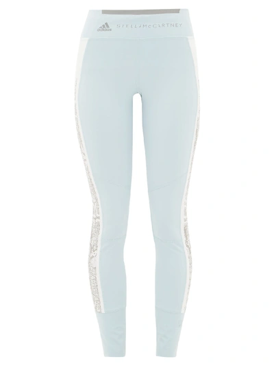 Adidas By Stella Mccartney Snake-print Side Stripe Leggings In Sterling  Blue/white | ModeSens