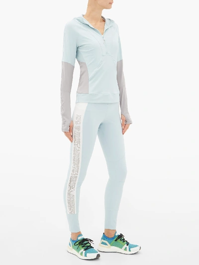 Adidas By Stella Mccartney Snake-print Side Stripe Leggings In Sterling  Blue/white | ModeSens