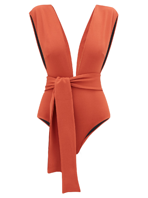 dark orange swimsuit