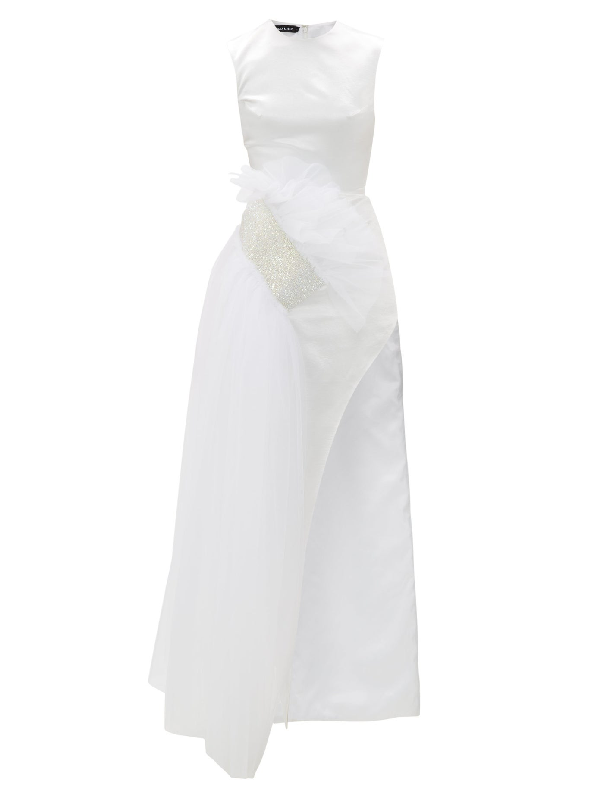 satin gown white