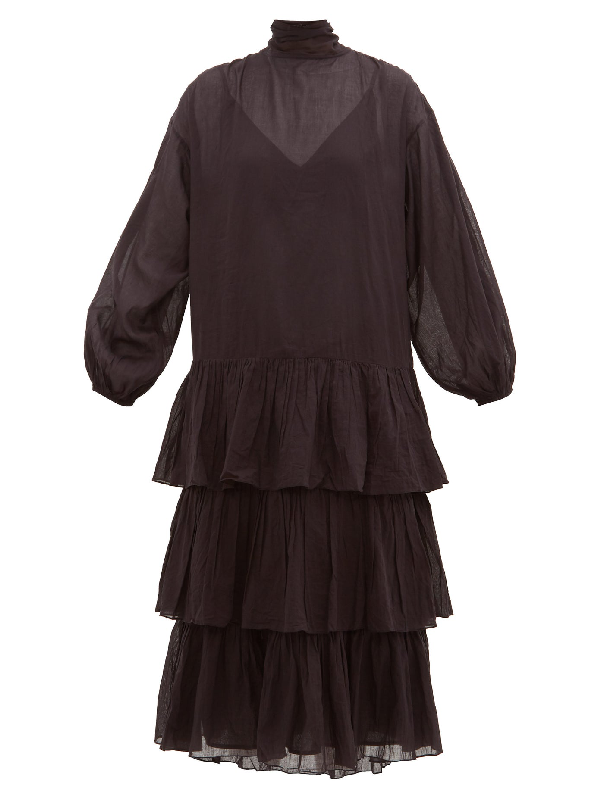 cotton voile midi dress