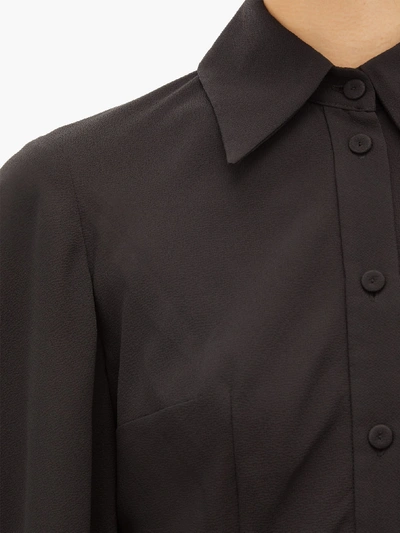 EMILIA WICKSTEAD Raven bishop-sleeve slim-fit crepe shirt 