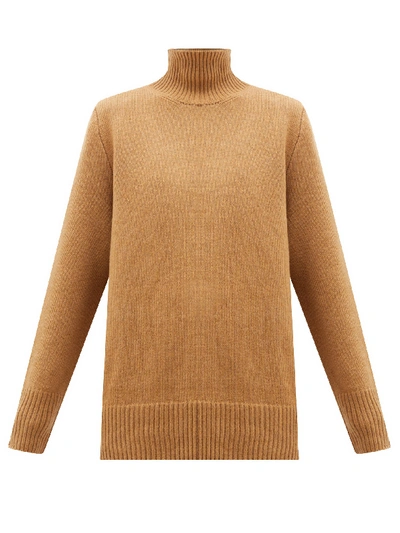 The Row Sadel Oversized Cashmere Turtleneck Jumper In Caramel