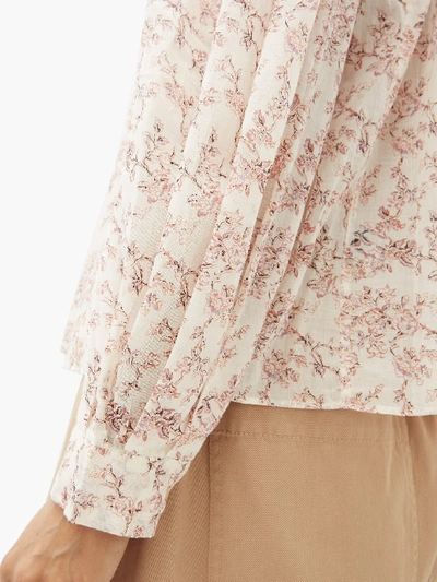 Isabel Marant Étoile Vega Pleated Floral-print Cotton Blouse In Ecru |  ModeSens