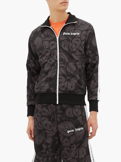 Palm Angels Men s Hawaiian Floral Track Jacket In Black ModeSens