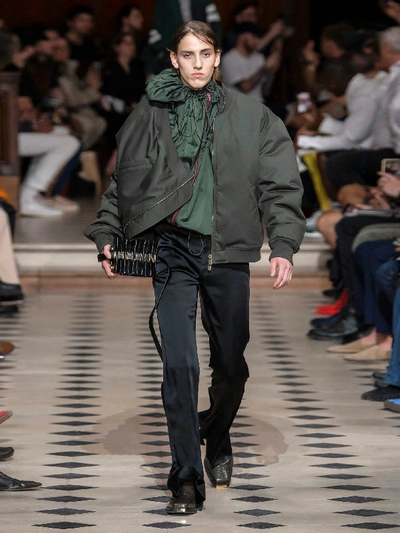Upside-down Cotton-canvas Bomber Jacket In Dark Green