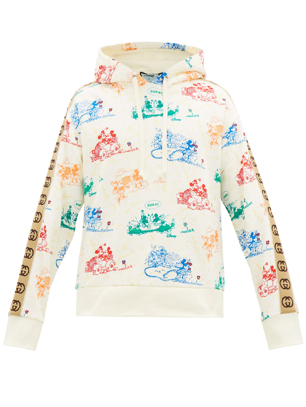 Gucci Disney Webbing-trimmed Printed Loopback Cotton-jersey Hoodie In ...