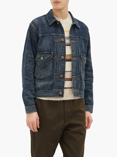 Cowboy Patch-pocket Denim Jacket In Dark Blue