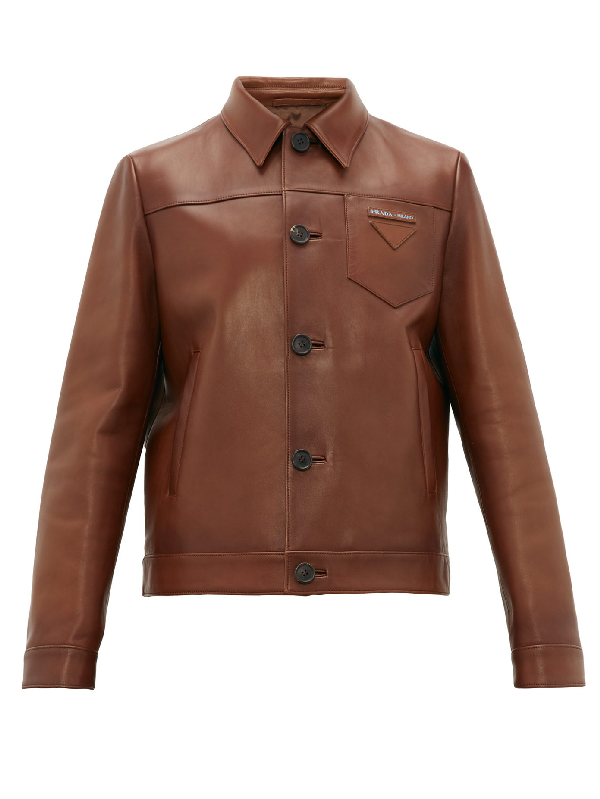 Prada Brown Leather Jacket Ireland, SAVE 47% - horiconphoenix.com