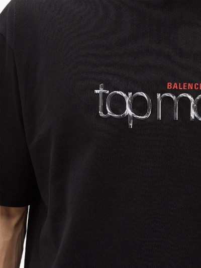 Balenciaga Top Model Logo-print Cotton T-shirt In Black | ModeSens