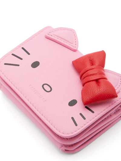 Balenciaga Pink Leather Hello Kitty Wallet In Pink Multi